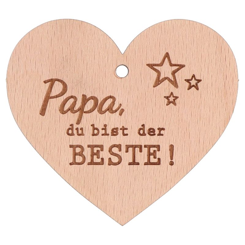 Holzherz "Papa du bist der Beste!"