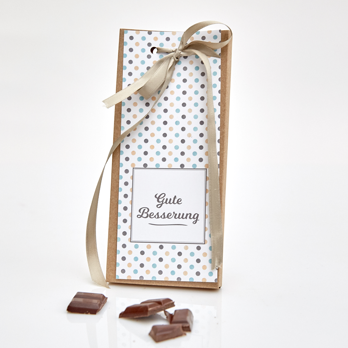 Handgeschöpfte Tafelschokolade "Gute Besserung" Handgeschöpfte Tafelschokolade "Gute Besserung"