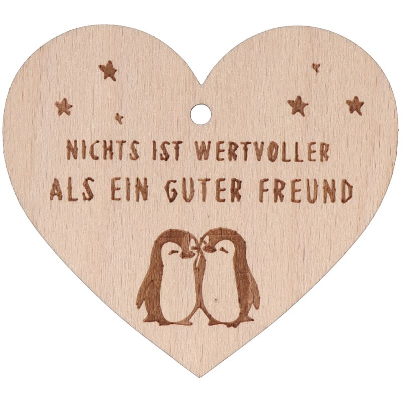 Holzherz "Nichts ist wertvoller als ein Freund"