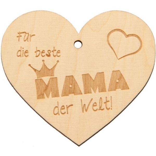 Holzherz "Für die beste Mama der Welt"