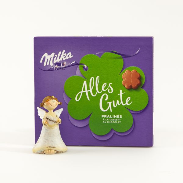 Milka Pralinés "Alles Gute" mit Schutzengel